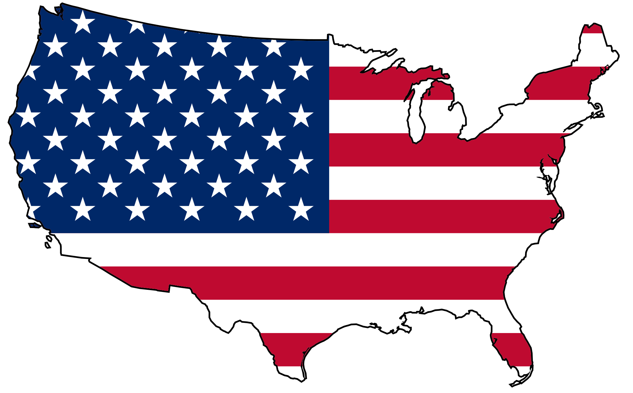 US Map Flag Fill 2